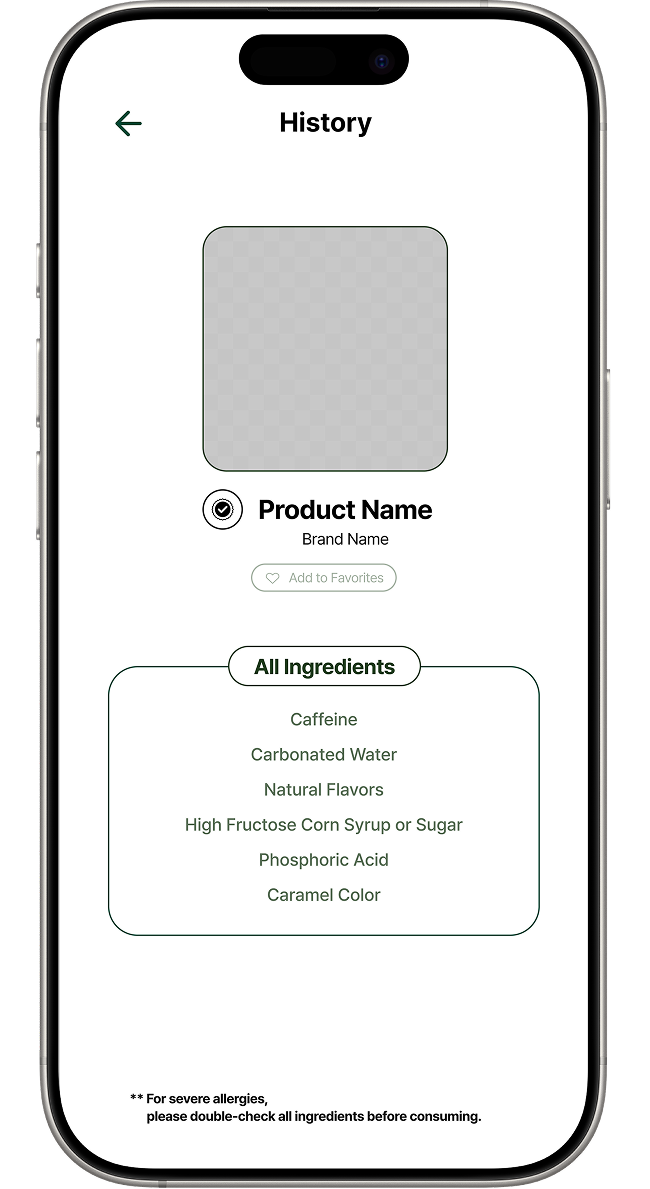 History product detail wireframe